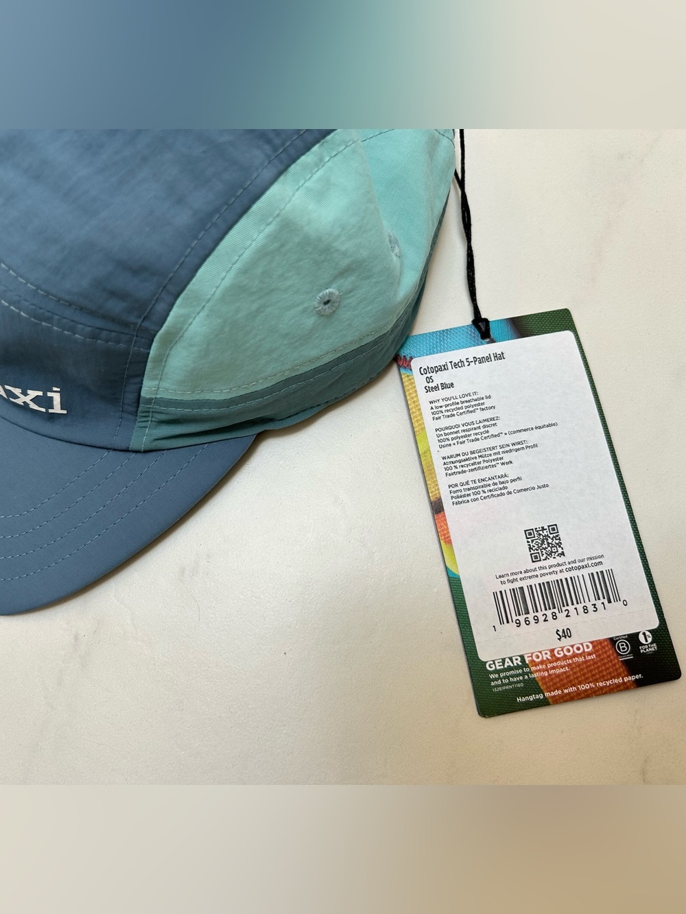 NWT Cotopaxi slate blue and mint green tech 5-panel hat - Picture 3 of 3